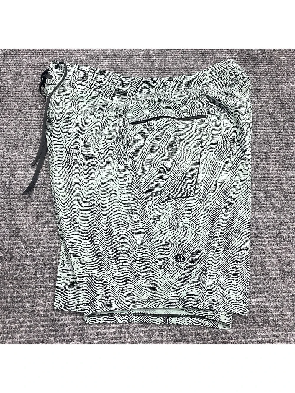 Lululemon Current State Board Shorts Mono Wave Silver Blue Graphite Gray Mens 33